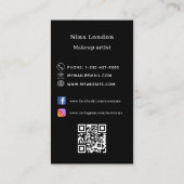 Zwart gouden vlinder Qr social media logo Visitekaartje (Achterkant)