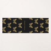 Zwart gouden vlinders naam yogamat (Voorkant (horizontaal))