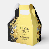 Zwart-gouden vlinders, verjaardagsfeestje, aangepa bedankdoosjes (Voorkant Zijde)
