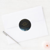 Zwart Gouden | Waterverf sprankelend Nieuwjaar Ronde Sticker (Envelop)