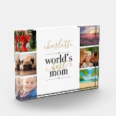 Zwart-gouden werelden Beste mam op maat 6 Fotoblokken (Links)