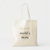Zwart-gouden werelden Beste mam op maat Tote Bag (Voorkant)