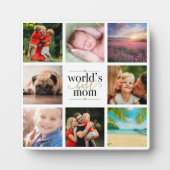 Zwart-gouden werelden Beste mama 8 Foto-collage Fotoplaat (Voorkant)