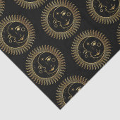 Zwart-gouden zon- en moongezichten tissuepapier (Detail)
