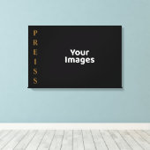 Zwart/goudfamilie Naam Fotoscherm Canvas afdrukken (Insitu (Houten vloer))