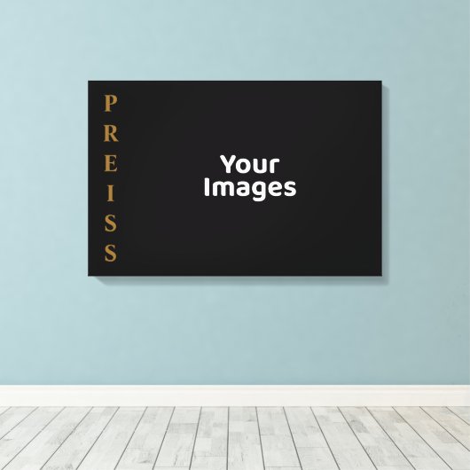 Zwart/goudfamilie Naam Fotoscherm Canvas afdrukken (Insitu (Houten vloer))