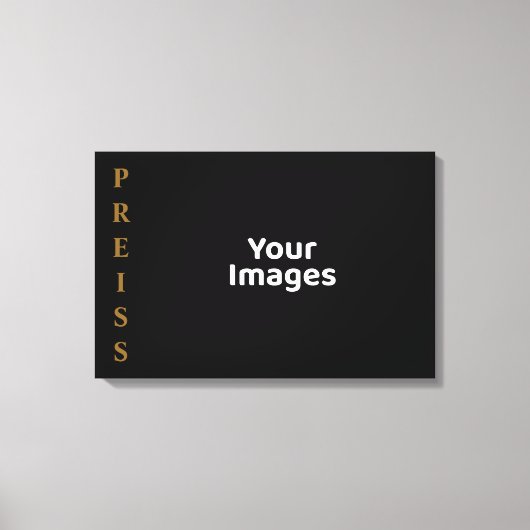 Zwart/goudfamilie Naam Fotoscherm Canvas afdrukken (Voorkant)