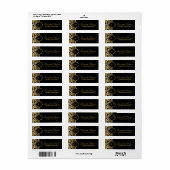 Zwart & goudFloral DamascusPatroonlabel Etiket (Full Sheet)