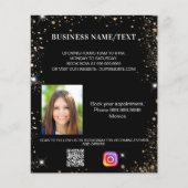 Zwart goudfoto qr code instagram business flyer (Voorkant)
