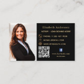 Zwart goudfoto QR logo Visitekaartje (Achterkant)