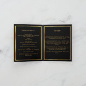 Zwart goudfotoelegant begrafenisprogramma bedankkaart (Binnen)