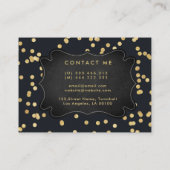 Zwart-goudgele feestbord visitekaartje (Achterkant)