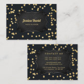 Zwart-goudgele feestbord visitekaartje (Voorkant / Achterkant)