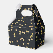 Zwart goudgele Glitter Confetti Chic Favor Box Bedankdoosjes (Achterkant)