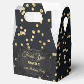 Zwart goudgele Glitter Confetti Chic Favor Box Bedankdoosjes (Geopend)