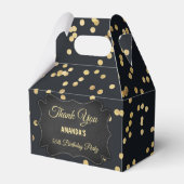 Zwart goudgele Glitter Confetti Chic Favor Box Bedankdoosjes (Voorkant Zijde)