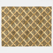 Zwart-goudglanspatroon Fleece Deken (Voorkant (Horizontaal))