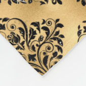 Zwart-goudglanspatroon Fleece Deken (Hoek)