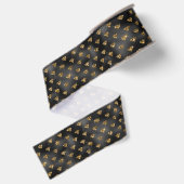 Zwart-goudglanspatroon Grosgrain Lint (Achterkant)