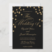 Zwart goudglitter Confetti Elegant Wedding Kaart (Voorkant)
