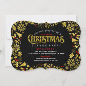 Zwart & goudglitter - kerstmis afdrukken kaart (Achterkant)