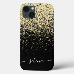 Zwart-goudglitter-meisjesmonogram Case-Mate iPhone Case