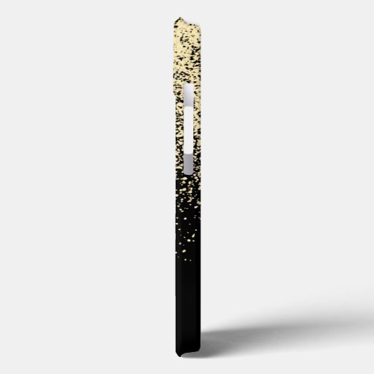 Zwart-goudglitter-meisjesmonogram Case-Mate iPhone Case (Achterkant / Links)