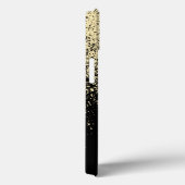 Zwart-goudglitter-meisjesmonogram Case-Mate iPhone Case (Achterkant / Rechts)