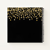 Zwart goudglitter stippen toneelschrijfster notitieboek (Achterkant)