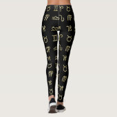 Zwart & goudglitter Zodiac Astrology Signs Leggings (Achterkant)