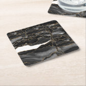 Zwart-goudglitteragaat Kartonnen Onderzetters (Schuin)