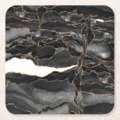 Zwart-goudglitteragaat Kartonnen Onderzetters (Voorkant)