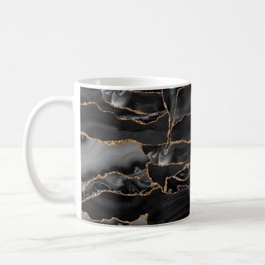 Zwart-goudglitteragaat Koffiemok (Links)