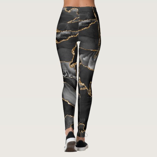 Zwart-goudglitteragaat Leggings (Achterkant)