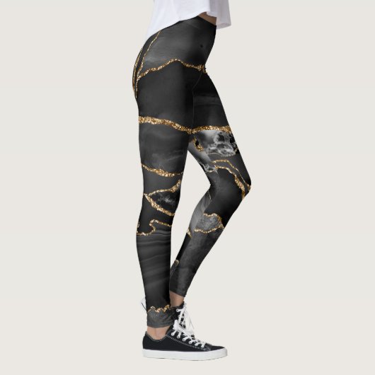Zwart-goudglitteragaat Leggings (Rechts)