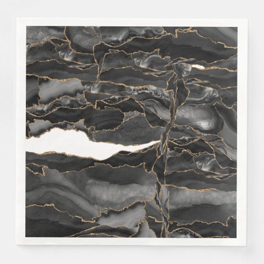 Zwart-goudglitteragaat Servet (Voorkant)