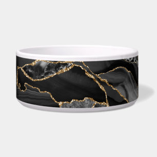 Zwart-goudglitteragaat Voerbakje
