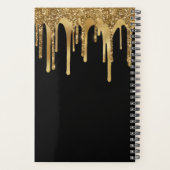 Zwart goudglitterdrifzwart monogram planner (Achterkant)