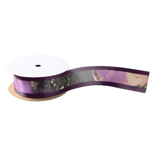 Zwart goudgras Paars grenslint Satijnen Lint (Spoel)