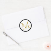 Zwart goudgrensmonogram voor sticker (Envelop)