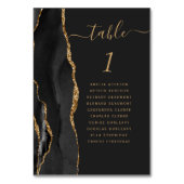 Zwart goudgrijs donkerbruinbruidetabelnummer kaart (Voorkant)