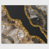 Zwart-goudgrijs Glitter Cadeaupapier (Vlak)