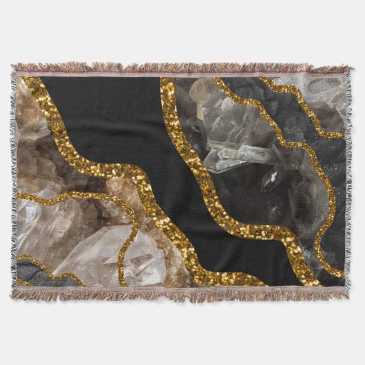 Zwart-goudgrijs Glitter Deken (Voorkant)