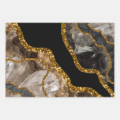 Zwart-goudgrijs Glitter Inpakpapier Vel (Voorkant)