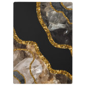 Zwart-goudgrijs Glitter Klembord (Achterkant)