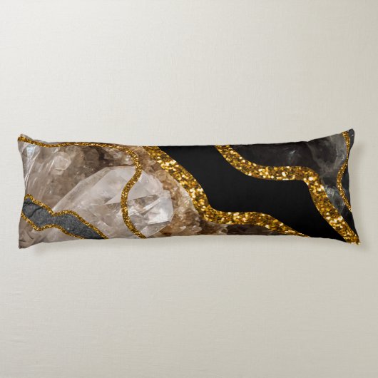 Zwart-goudgrijs Glitter Lichaamskussen (Achterkant)