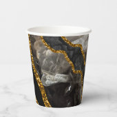 Zwart-goudgrijs Glitter Papieren Bekers (Achterkant)
