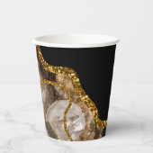 Zwart-goudgrijs Glitter Papieren Bekers (Voorkant)