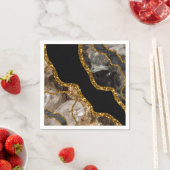 Zwart-goudgrijs Glitter Servet (Insitu)