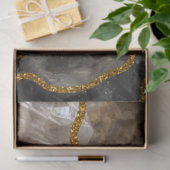 Zwart-goudgrijs Glitter Tissuepapier (Geschenk)